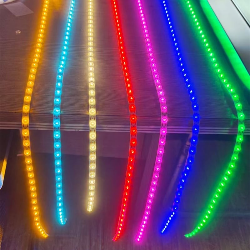 Diffúz reflexiós LED-szalag, 24V RGB, 48 LED, 10W, beltéri világítás