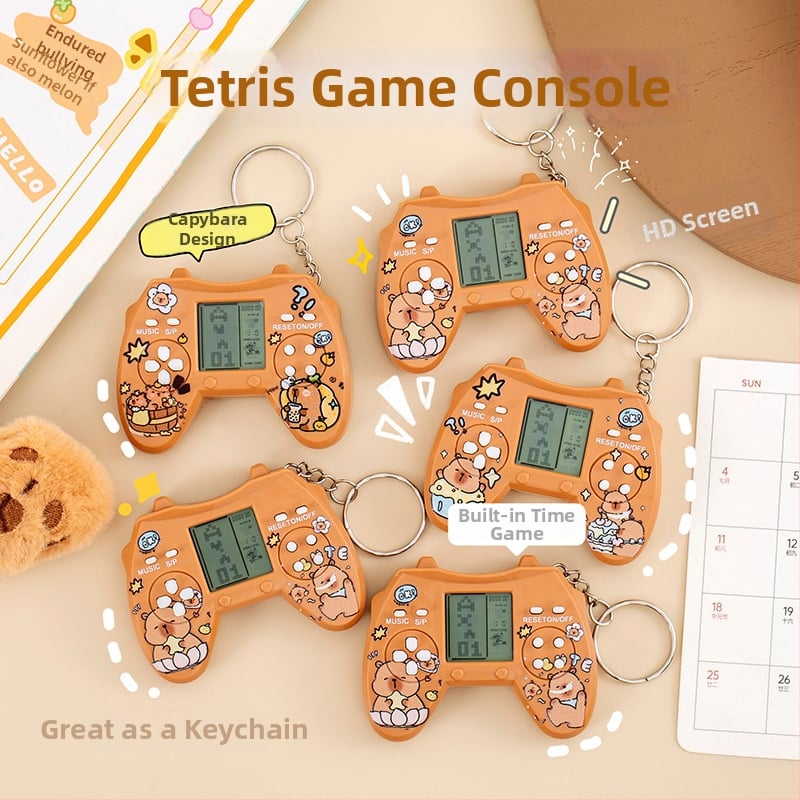 Klasická retro ručná herná konzola Tetris s hrou Snake, darčeková kľúčenka