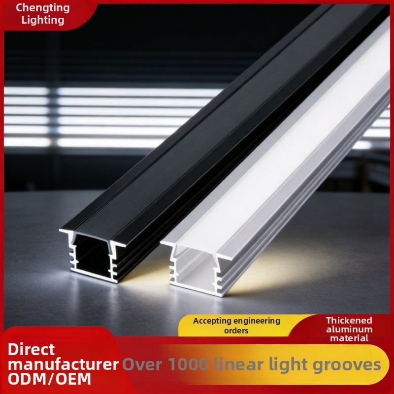 24V lineáris LED csatorna alumíniumból, mennyezetre – beépített LED-szalag