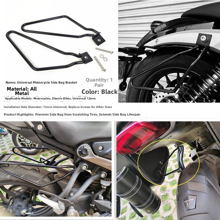 Harley motorkerékpár kiegészítők – retro módosított univerzális oldaltáskára tartó, háromszög alakú védő tartó
