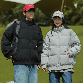 Női rövid pamutöltött kabát koreai stílusban, állas gallérral, baseball-stílusú dizájn, őszi-téli 2024