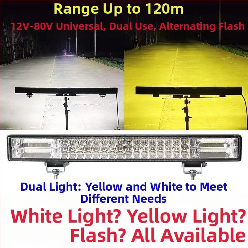 LED svetelný pás do auta s bodovým a rampovým svetlom, 12 – 24 V, vysokosvietivé svetlomety, diaľkové/stretávacie svetlá, stroboskop