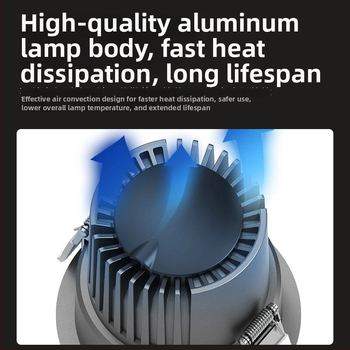 LED ενσωματωμένος προβολέας για ξενοδοχεία, εμπορική και οικιακή χρήση, αντιθάμπωμα φωτισμός φόντου τοίχου, αλουμινένιο σώμα, 9W, 3000-6000K