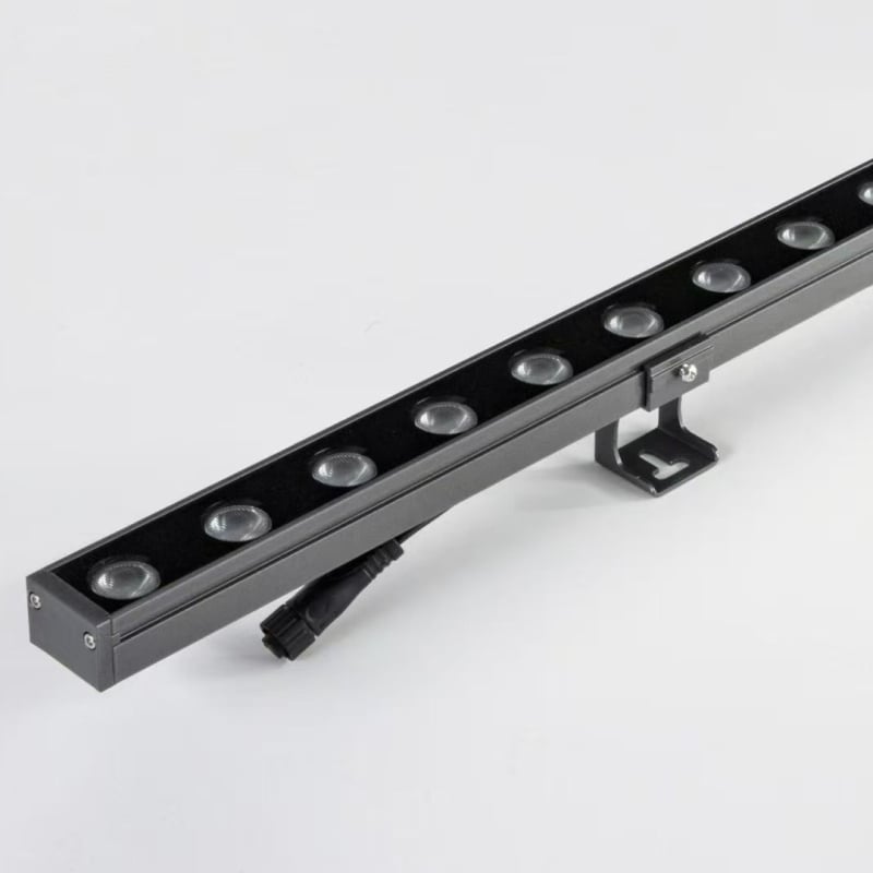 LED φως πλύσης τοίχου εξωτερικού χώρου, 18W, DC24V, γραμμικό, αλουμίνιο, δέσμη 60°, IP65, 3000K, CRI80