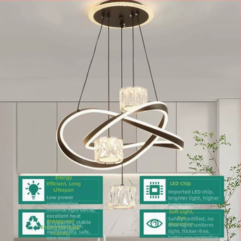 Skandináv Minimalista lineáris csillár LED-del, alumínium test, akril árnyékolóval, nappali és étkező számára