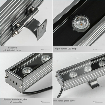LED φως τύπου wall washer για προσόψεις, εξωτερικό ανθεκτικό στο νερό και εσωτερικός γραμμικός προβολέας, 24V, dimmable, δέσμη 120°, IP65, 24 LED, 3000 lm, 2500–6500K, CRI 85