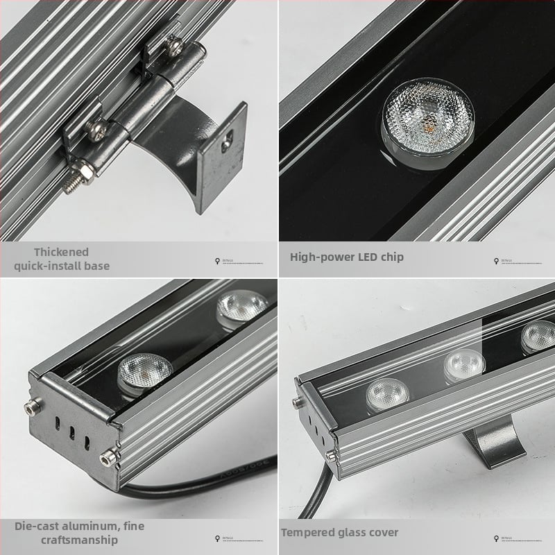 LED φως τύπου wall washer για προσόψεις, εξωτερικό ανθεκτικό στο νερό και εσωτερικός γραμμικός προβολέας, 24V, dimmable, δέσμη 120°, IP65, 24 LED, 3000 lm, 2500–6500K, CRI 85