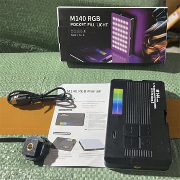 Επαναφορτιζόμενος RGB LED φωτισμός M140 για κάμερα – φορητό φως φωτογραφιών με τρεις θερμοκρασίες χρώματος
