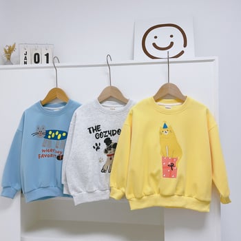 Pulover pentru copii, fete, din bumbac, mâneci lungi, primăvară–toamnă, imprimeu desen animat, 3–8 ani