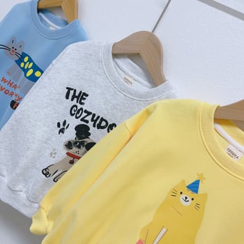 Pulover pentru copii, fete, din bumbac, mâneci lungi, primăvară–toamnă, imprimeu desen animat, 3–8 ani