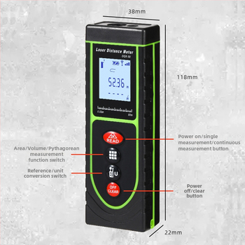 Diaľkomer Aoqi – vysoko presný laserový diaľkomer na meranie priestoru, ručný elektronický merací prístroj