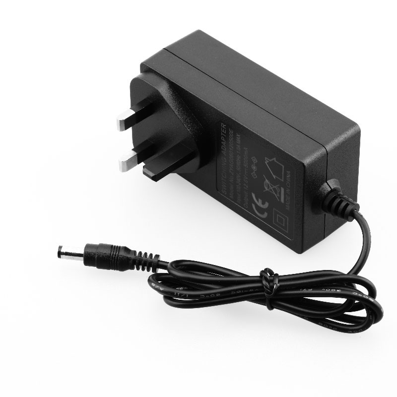 Τροφοδοτικό με βρετανικό πρότυπο, 12V 5A, 60W, για LED λωρίδες και συσκευές ομορφιάς, πρίζα τοίχου