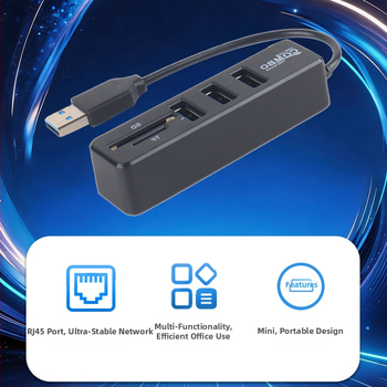 USB 2.0 hub s čitačem kartica TF/SD, proširenje za laptop