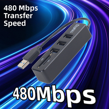 USB 2.0 hub s čitačem kartica TF/SD, proširenje za laptop