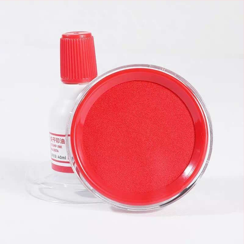 Okrúhla rýchloschnúca atramentová poduška na domácich majstrov, červená atramentová poduška na olejovú bázu na ručné pečiatkovanie a pečiatkovanie odtlačkami prstov