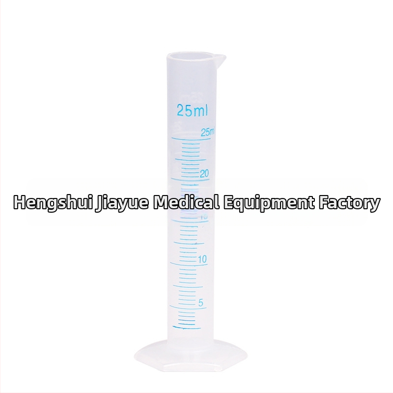 Plastový odmerný valec s modrou ryskou, stupnica, 10–1000 ml