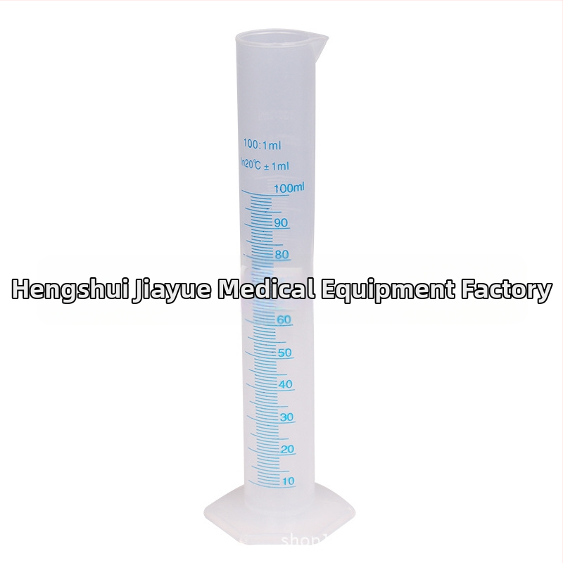 Plastový odmerný valec s modrou ryskou, stupnica, 10–1000 ml