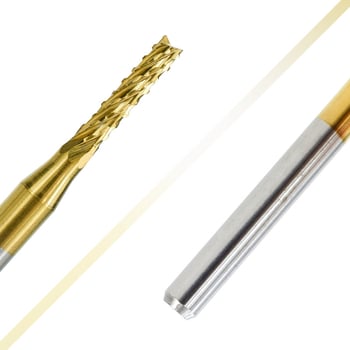 Σκληρυμένη φρέζα καρβιδίου με επίστρωση τιτανίου, Ø3.175 mm, για χαράξη σε PCB