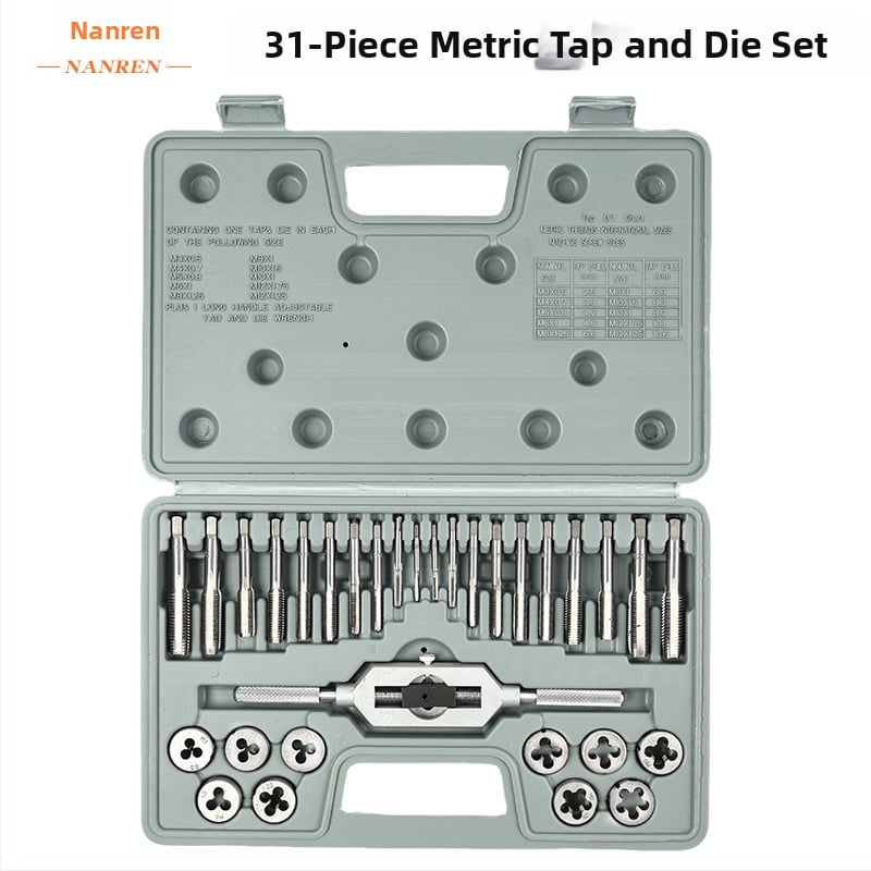 Σετ 31 τεμαχίων Tap & Die, μετρικά και ιντσικά μεγέθη, M6-M24 – χειροκίνητο κιτ για συγκόλληση ροπών