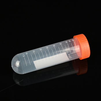 50 ml διαφανές σωληνάκι φυγοκέντρησης με βιδωτό καπάκι, βαθμονομημένο, μιας χρήσης; 50 τεμάχια ανά πακέτο, 24 πακέτα ανά κουτί