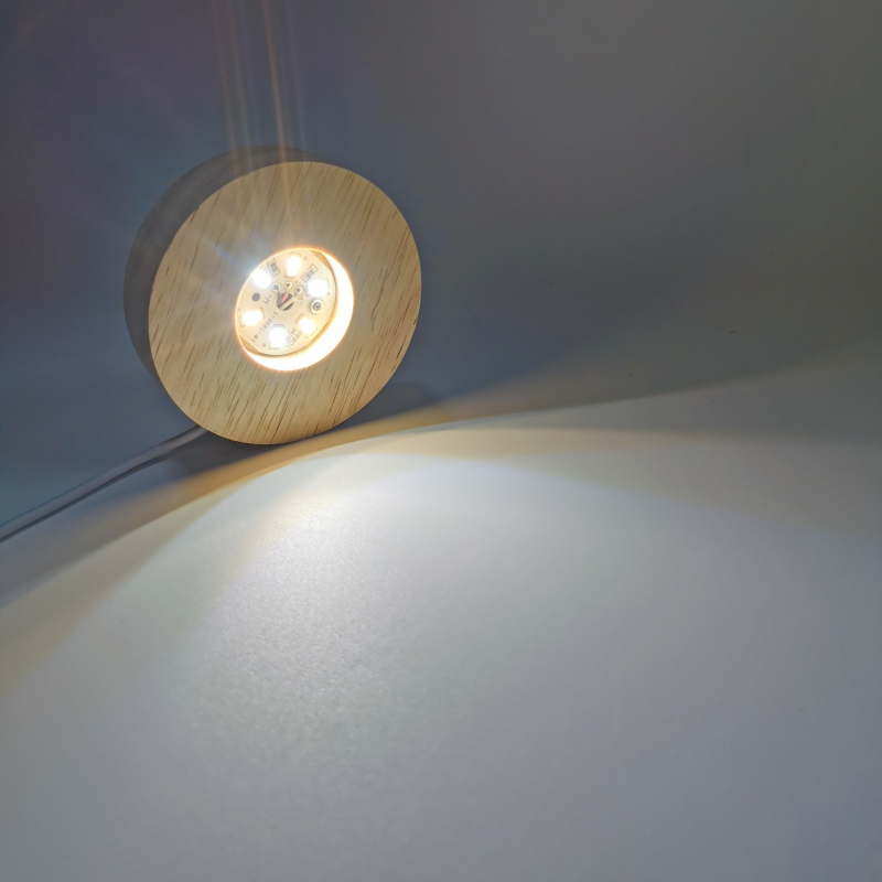 Okrúhla krištáľová guľová základňa na lampu z masívneho dreva na aromaterapiu, ako dekorácia na stôl a nočné svetlo – moderná minimalistická dekorácia do spálne.