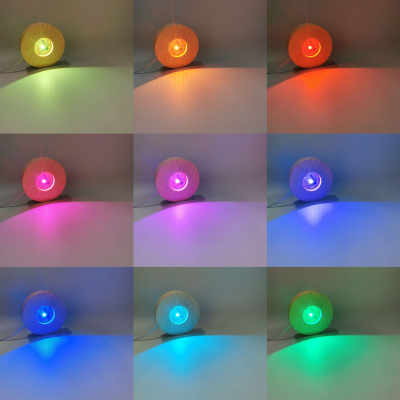 Okrúhla krištáľová guľová základňa na lampu z masívneho dreva na aromaterapiu, ako dekorácia na stôl a nočné svetlo – moderná minimalistická dekorácia do spálne.