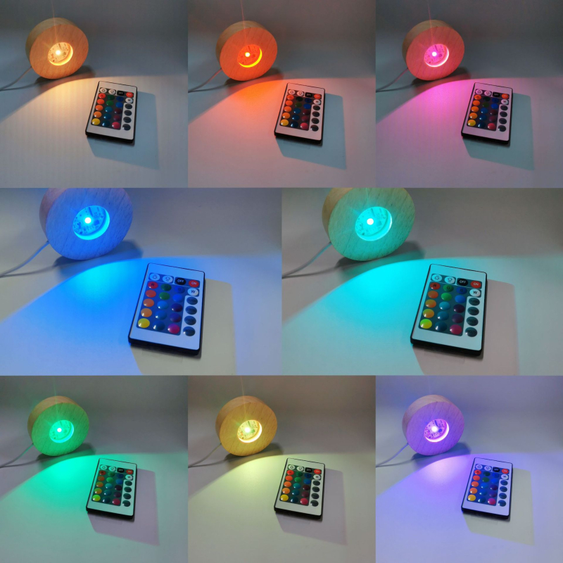 Okrúhla krištáľová guľová základňa na lampu z masívneho dreva na aromaterapiu, ako dekorácia na stôl a nočné svetlo – moderná minimalistická dekorácia do spálne.