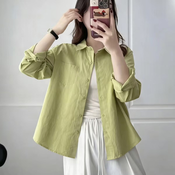 Minimalista dizájn, pamut cropped felső kis testalkatú nőknek, hosszú ujjú, koreai stílus