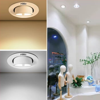 NVC Lighting Προβολέας LED με μακρύ σωληνάκι σε σχήμα ελέφαντα, εντοιχισμένος οροφής, υψηλό CRI, φόντο τοίχου καταστήματος ρούχων