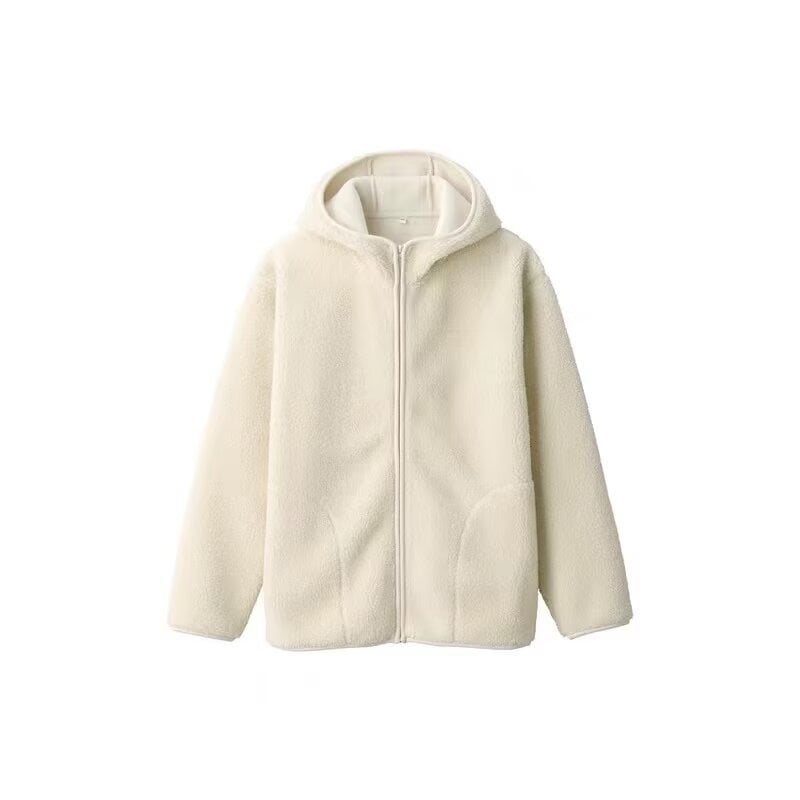 Női hosszú fleece kapucnis kabát, lazán szabott, meleg őszre és téli szezonra