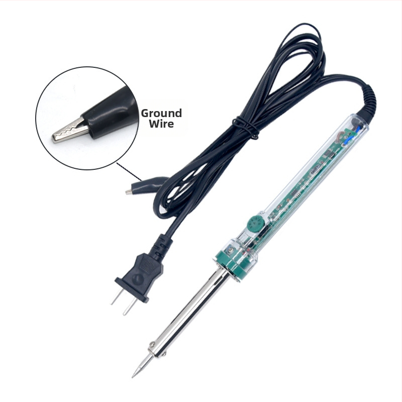Pistol de lipit cu încălzire externă, temperatură reglabilă, pentru sudură industrială, mâner din cauciuc, 60W