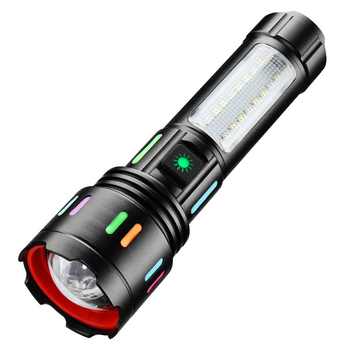 LED фенер от алуминиев сплав с мощен лазер, дълготрайна издръжливост, презареждаем за открити условия, мултифункционално COB аварийно работно осветление