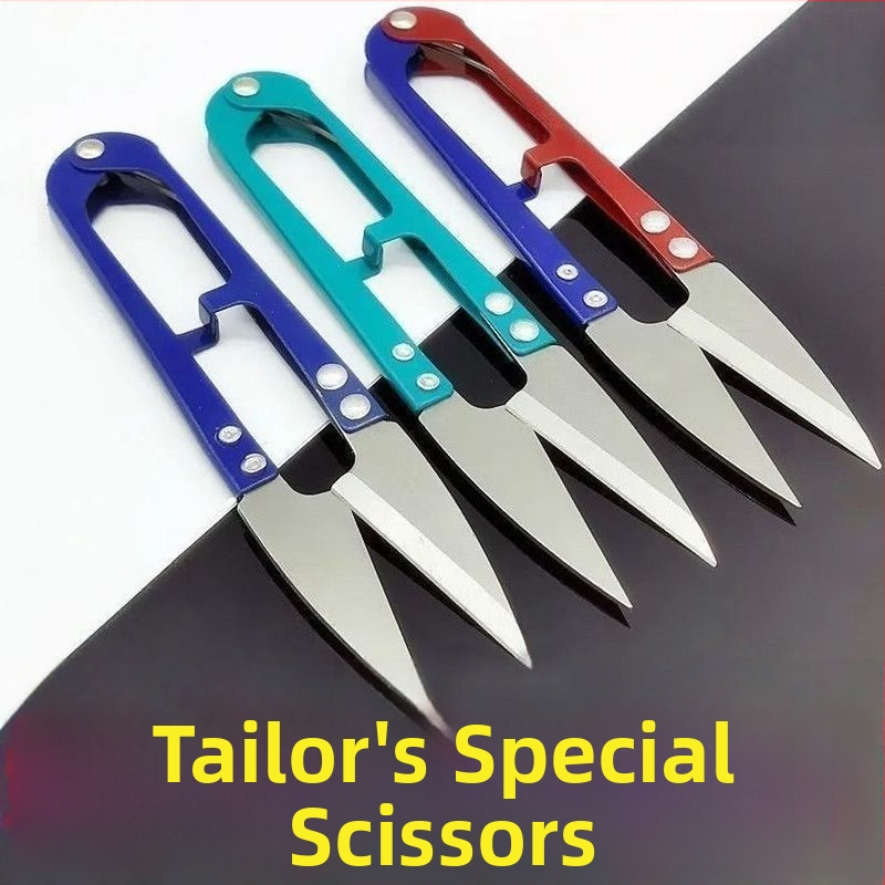 Foarfeci de uz casnic cu arc în formă de U, foarfeci mari pentru broderie încrucișată și tăierea firelor, foarfece de cusut, foarfece colorate din fier artistic