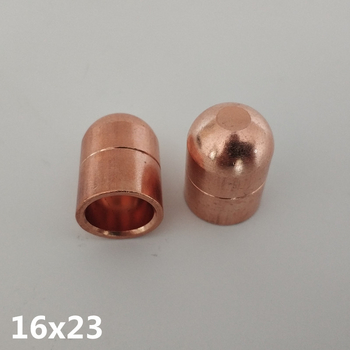Ellenállásos hegesztéshez való elektróda fej, króm-zirkónium rézötvözetből, méretek 16×60, 16×23, 13×20, hegyes, kerek és R-típusú fej