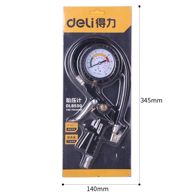Deli μηχανικός μετρητής πίεσης ελαστικών 0-220 psi DL8530