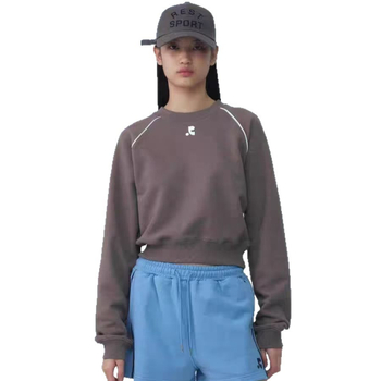 Női koreai stílusú cropped pamut pulóver raglán ujjakkal, kerek nyakú casual felső ősz-tél