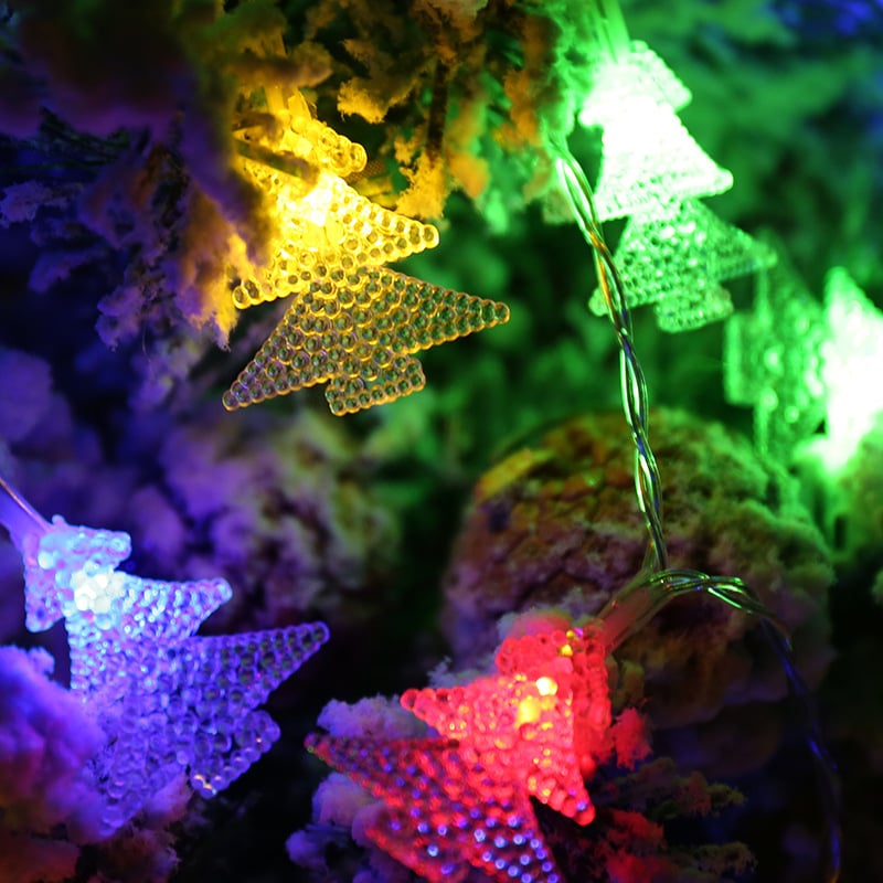 LED φωτάκια για χριστουγεννιάτικό δέντρο, 100 LED, αστέρια, αναβοσβήνουν, IP65, μήκος 3 m εξωτερική διακόσμηση