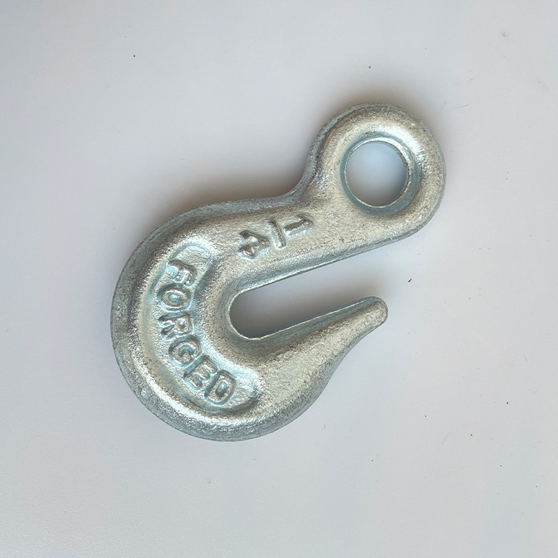 Eye-type grappling hook, sliding eye hook, galvanized claw hook, cargo hook and lifting hook with eye ring