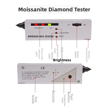 Tester tvrdosti moissanitu a diamantu s meračom tepelnej vodivosti v tvare pera