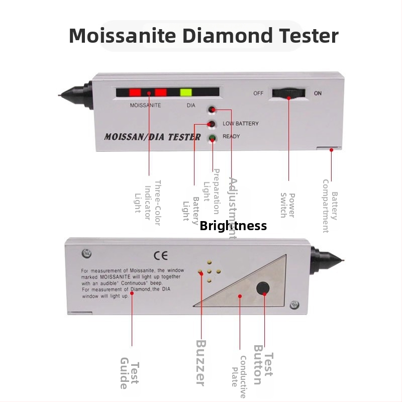 Tester tvrdosti moissanitu a diamantu s meračom tepelnej vodivosti v tvare pera