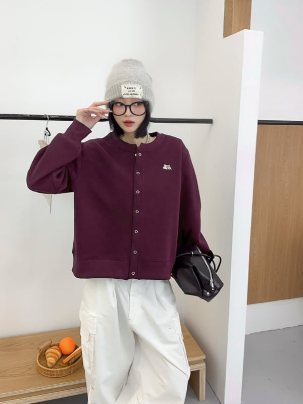 Női baseball kardigán betűhímzéssel, 2025-ös ősz, Koreai casual rövidkabát