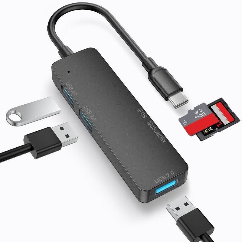 Type-C docking stanica s čitačem kartica — USB pet-in-one hub za stolno računalo, telefon i prijenosno računalo
