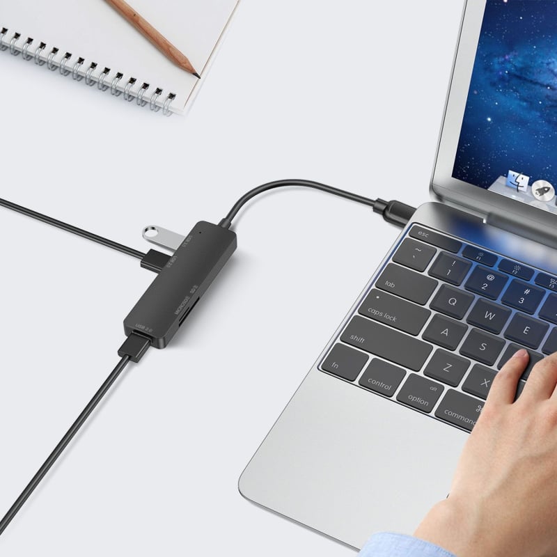 Type-C docking stanica s čitačem kartica — USB pet-in-one hub za stolno računalo, telefon i prijenosno računalo