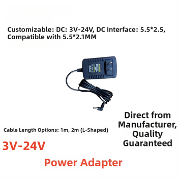 Kolmenný 12V 2A napájací adaptér pre router, set-top box a LED pásik, s 2m a 1m predlžovacími káblami