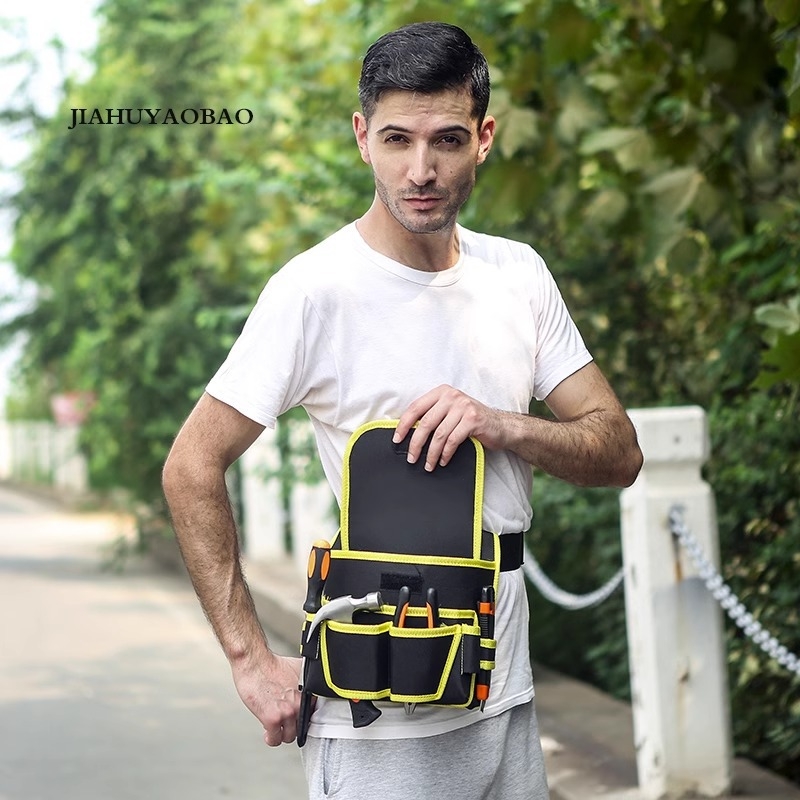 Geantă de talie din pânză - trusă de unelte multifuncțională pentru electrician, geantă de unelte din pânză Oxford, rezistentă la uzură