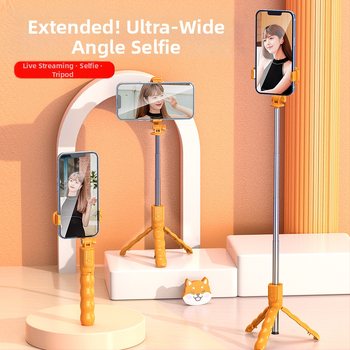 Νέος selfie stick με cartoon στυλ για κινητά, Bluetooth τηλεκοντρόλ, πολυλειτουργικός τρίποδος για ζωντανές μεταδόσεις και φωτογράφηση