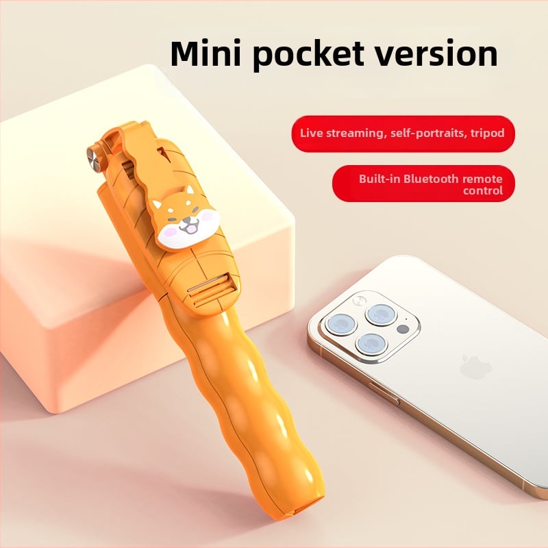 Νέος selfie stick με cartoon στυλ για κινητά, Bluetooth τηλεκοντρόλ, πολυλειτουργικός τρίποδος για ζωντανές μεταδόσεις και φωτογράφηση
