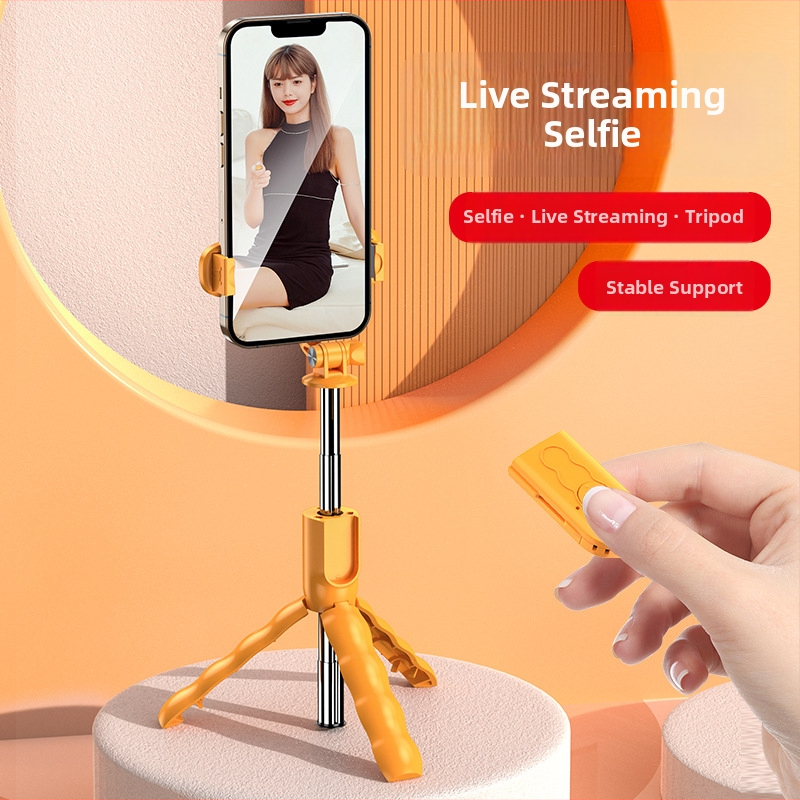 Nová selfie tyč v kreslenom štýle pre telefóny s Bluetooth diaľkovým ovládaním, univerzálny statív pre živé vysielanie a fotografovanie