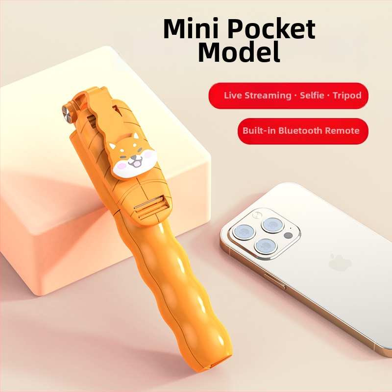Νέος selfie stick με cartoon στυλ για κινητά, Bluetooth τηλεκοντρόλ, πολυλειτουργικός τρίποδος για ζωντανές μεταδόσεις και φωτογράφηση
