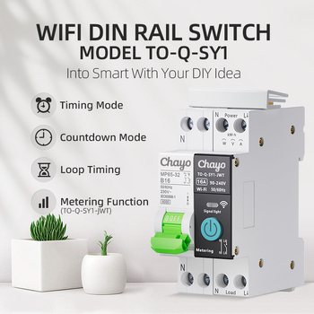 Chayo Tuya WiFi интелигентен прекъсвач с безжично дистанционно управление и измерване на мощността – за домашна и индустриална употреба